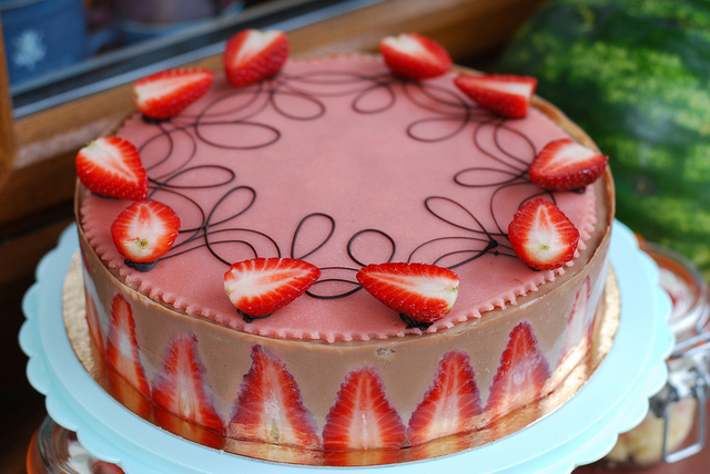 fraisier, jahodov dort