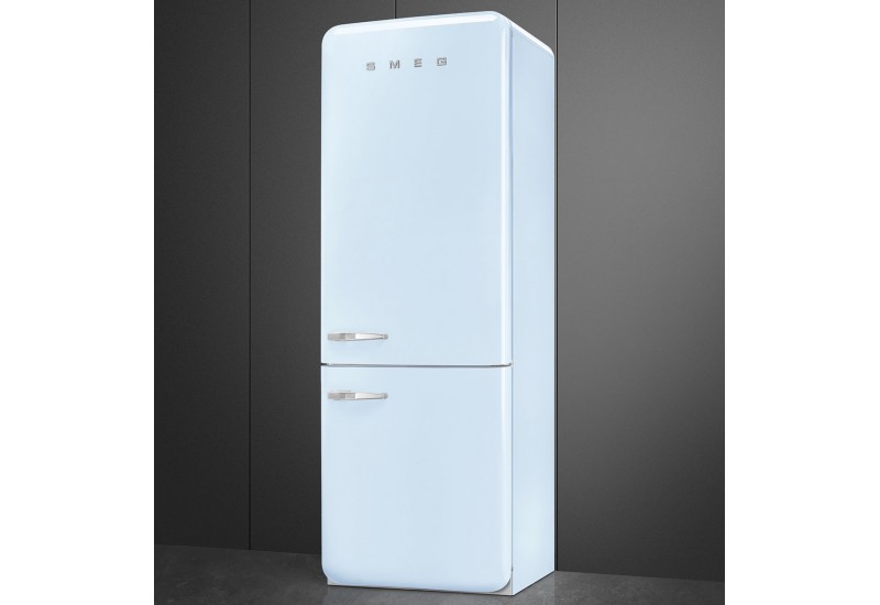 Kombinovan lednice s mrazkem dole 50s Retro Style, prav, pastelov modr, 344 + 137 l
