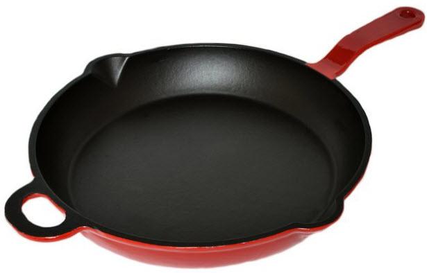 MAGDALENA litinová pánev 28 cm Gourmetina Black Edition červená 1030-06-28