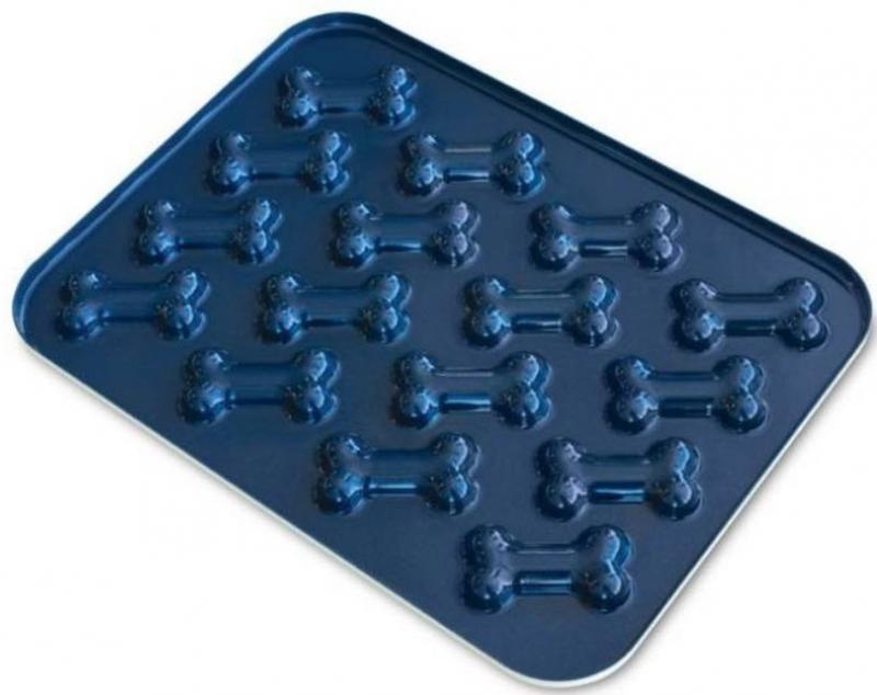 PEKÁČE A FORMY NA PEČENÍ Tác na pečení tvar kost lisovaný 35 x 27 cm, modrá