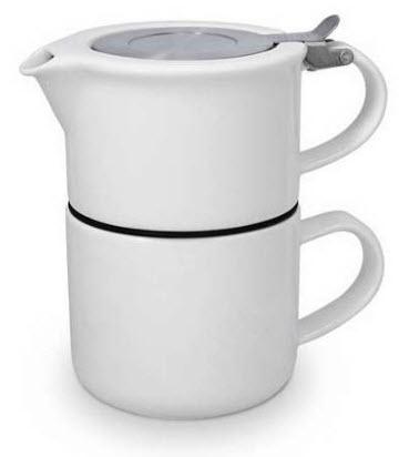 Čajové konvice ForLife TeaForOne čajová konvička se šálkem, bílá