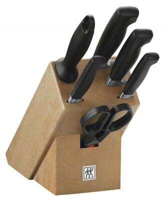 Sady kuchyňských nožů Zwilling Four Star blok s noži 7 ks buk