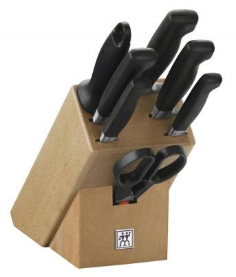 Sady kuchyňských nožů Zwilling Four Star blok s noži 8 ks buk