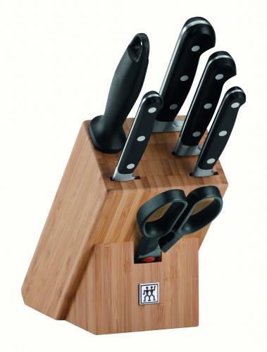 Sady kuchyňských nožů Zwilling Professional“S“ blok s noži - 7 ks bambus