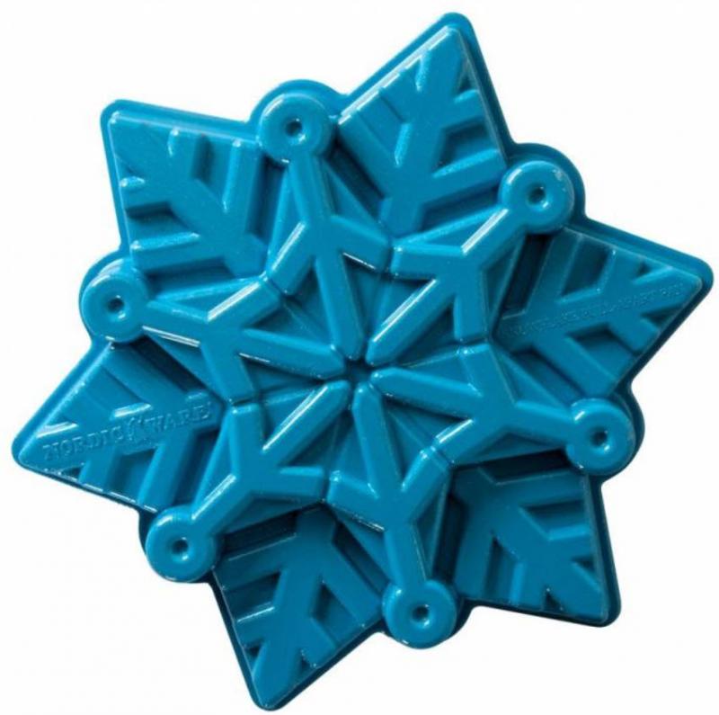 Formy na bábovku Nordic Ware Frozen 2 forma na mini bábovky Sněhová vločka, modrá