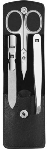 MANIKÚRY Zwilling Beauty manikúra Classic Inox s nůžkami v koženém pouzdře, 3 ks, černá barva