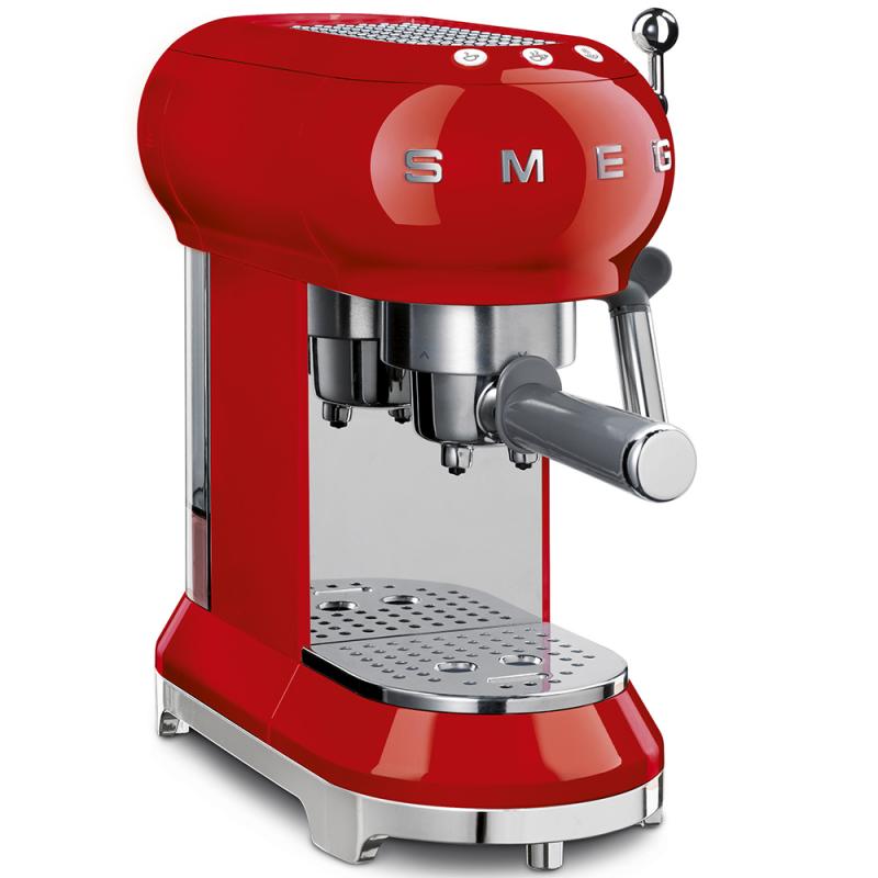 Pákový kávovar SMEG - červená