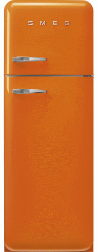 Lednice s mrazákem 50´s Retro Style, pravá, oranžová