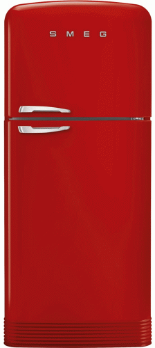 Kombinovaná lednice s mrazákem nahoře 50´s Retro Style, pravá, červená, 400 +124 l