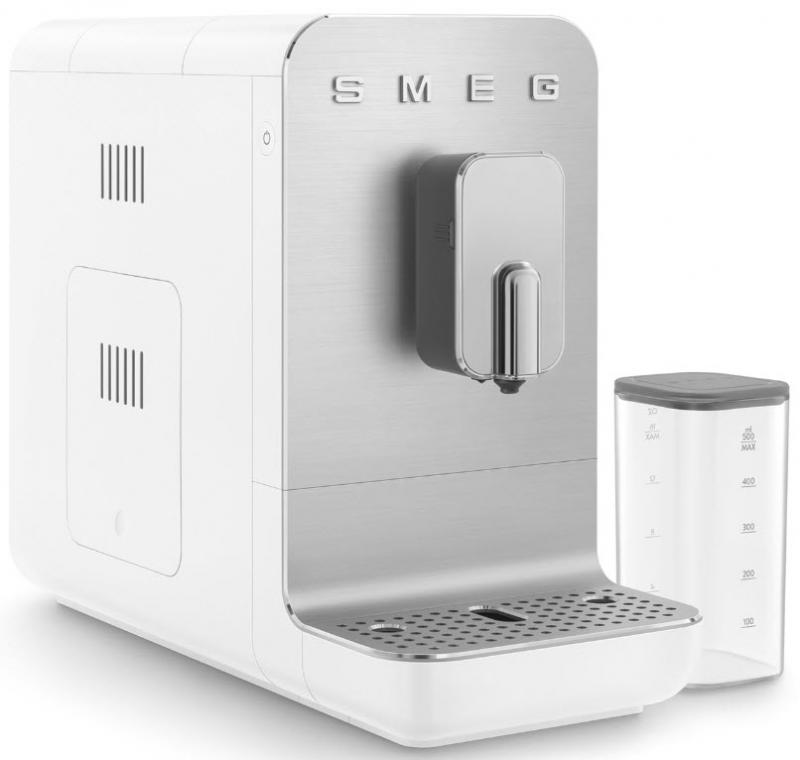 SMEG Automatický kávovar BCC13WHMEU na cappucino 19 barů s dávkovačem mléka, 1,4l, bílá