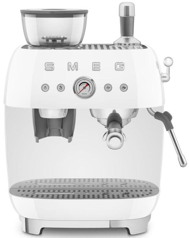 SMEG 50's Retro Style pákový kávovar EGF03 s mlýnkem na kávu 2 šálky bílá EGF03WHEU